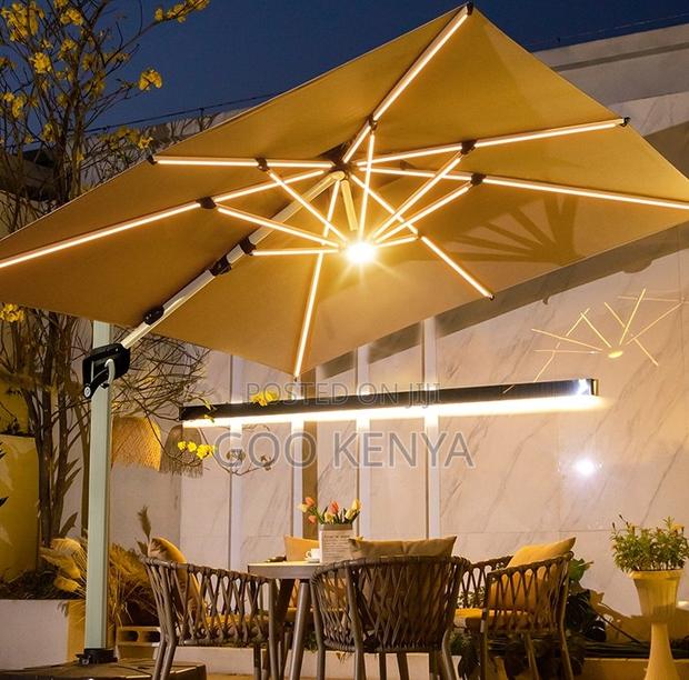 Home Sun Umbrella; Modern Outdoor Umbrella With Led Lights