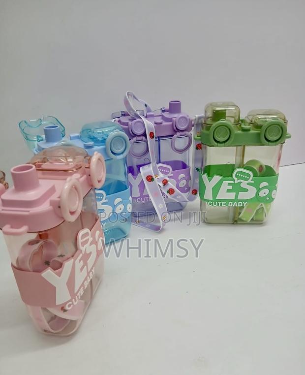 Partitioned Cartoon Themed Kids Water Bottle Now Available*