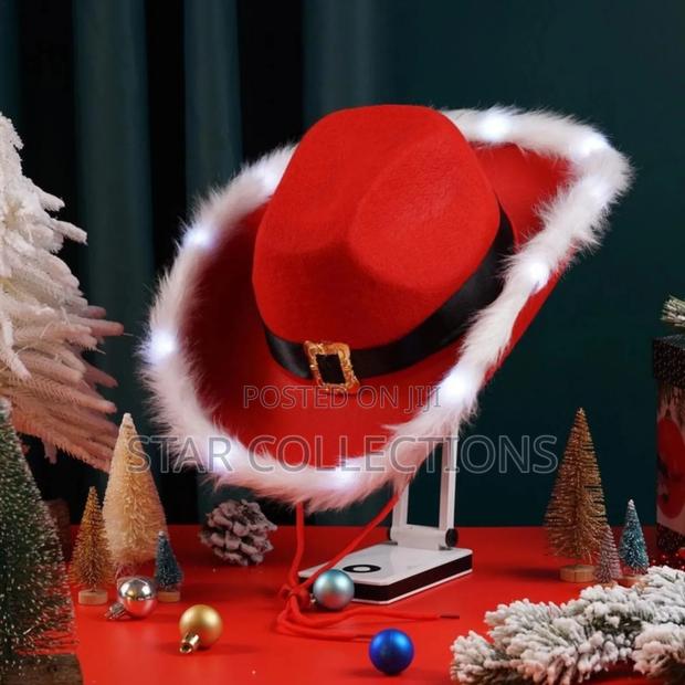 Led Santa Christmas Cowboy Hat - main view
