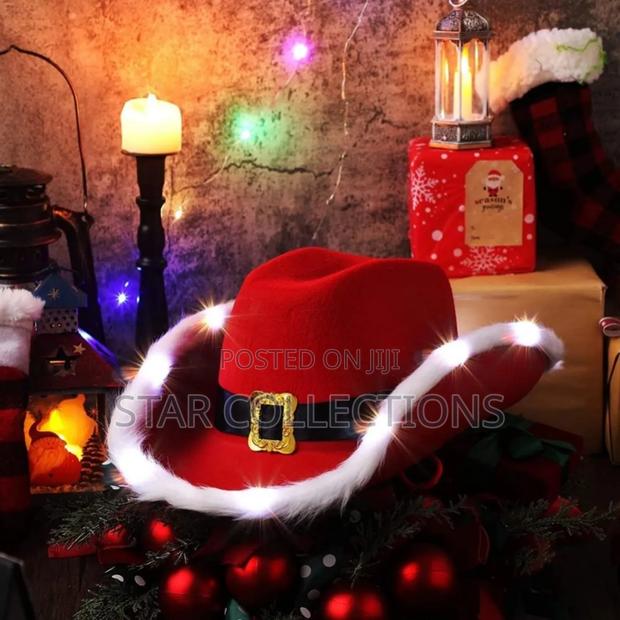 Led Santa Christmas Cowboy Hat - thumbnail 4
