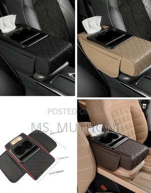 Car Auto Center Console Armrest Cushion With 2 Cups ,Tissue Holder, - main view