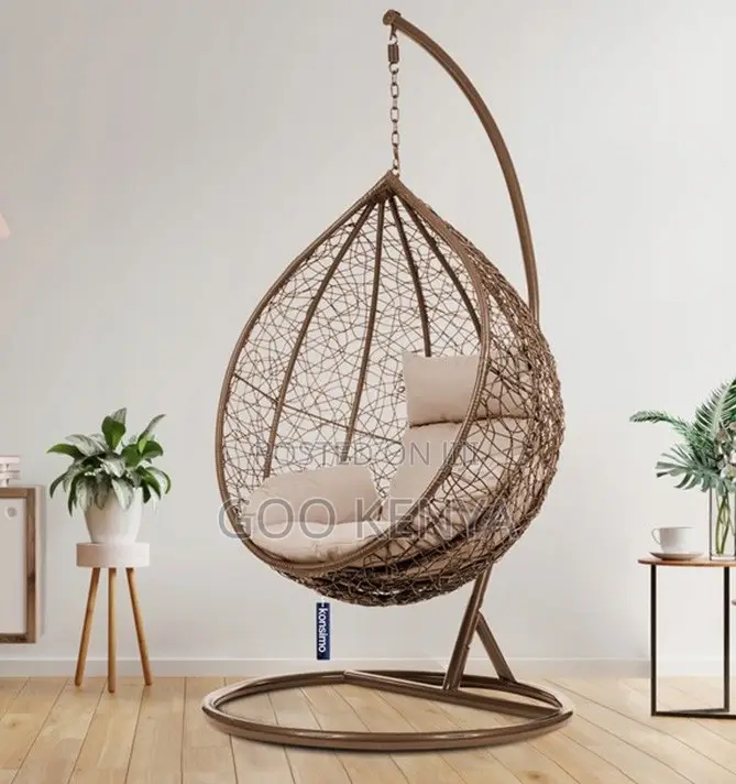 Home Chair; Comfortable Iron Frame Egg-Shaped Hammock Swing Chair