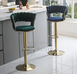 Home Bar Stool; High-End Velvet Adjustable Boutique Swivel Bar Chair