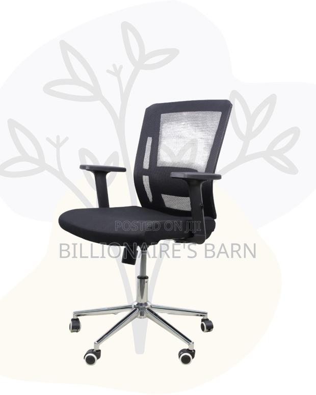 Ergonomic Mid-Back Chair With Chrome Base | Perfect for Managers - thumbnail 3