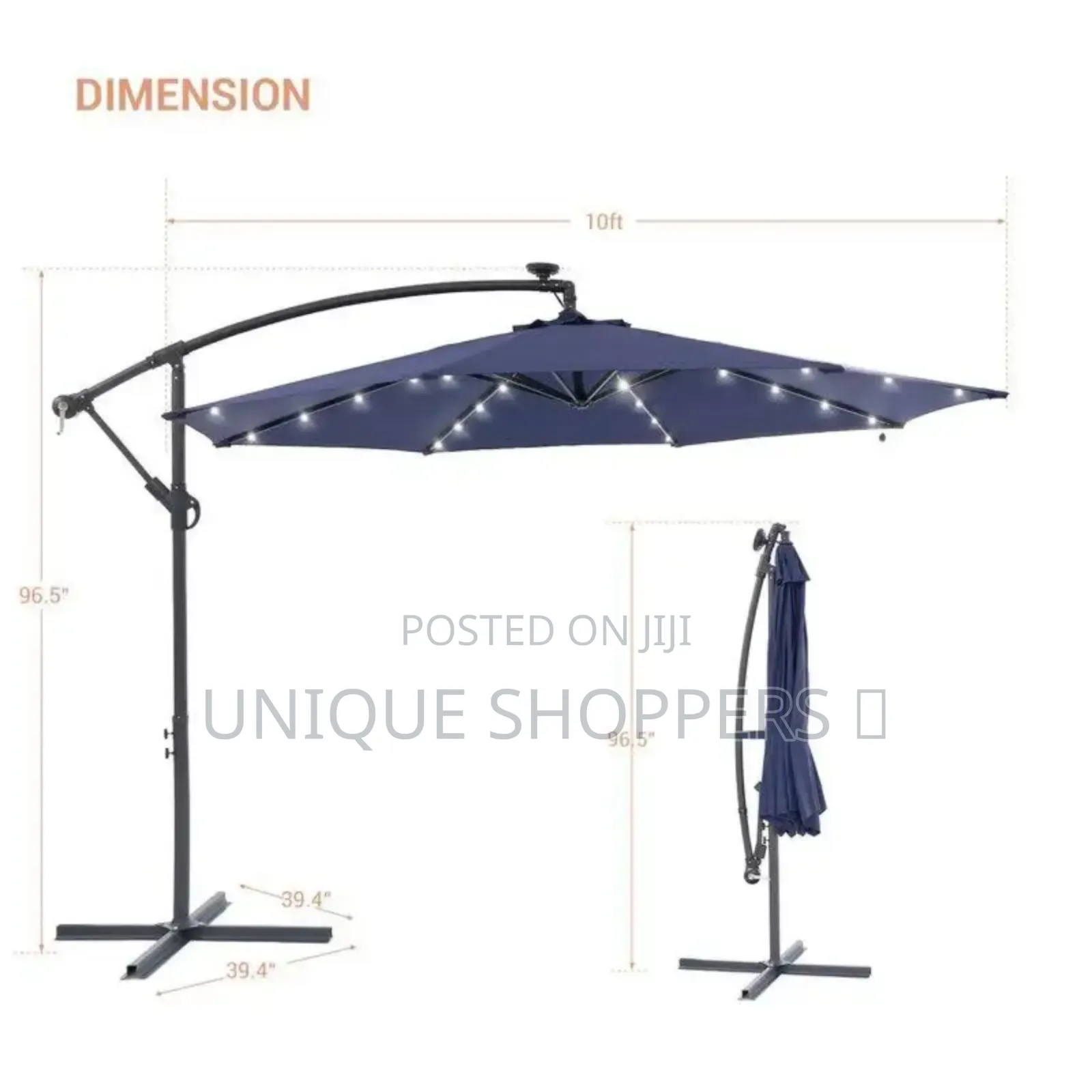 10ft Solar-Powered Umbrella*