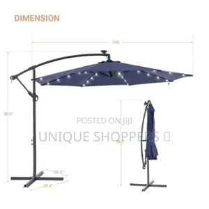 10ft Solar-Powered Umbrella*