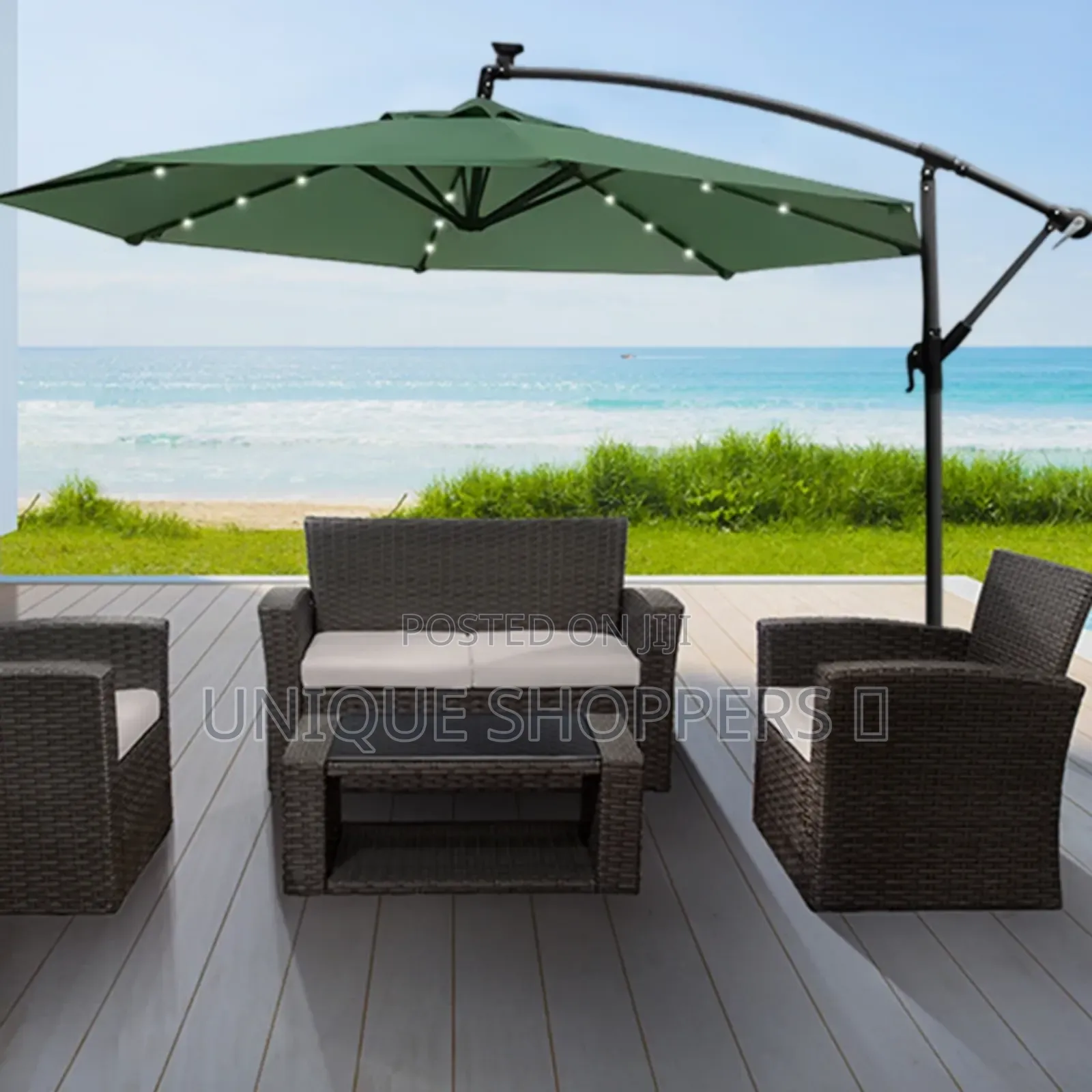 10ft Solar-Powered Umbrella*