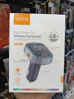Vidvie Fm03 Bluetooth Car Wireless Transmitter and Charger– Grey