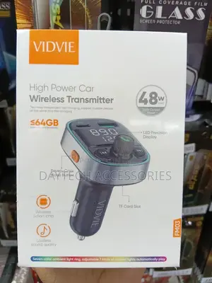 Vidvie Fm03 Bluetooth Car Wireless Transmitter and Charger– Grey