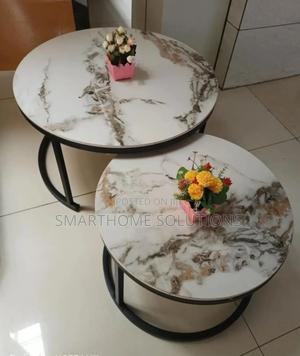 Very Big Modern Luxury Pure Marble Top Nesting Coffee Tables - main view