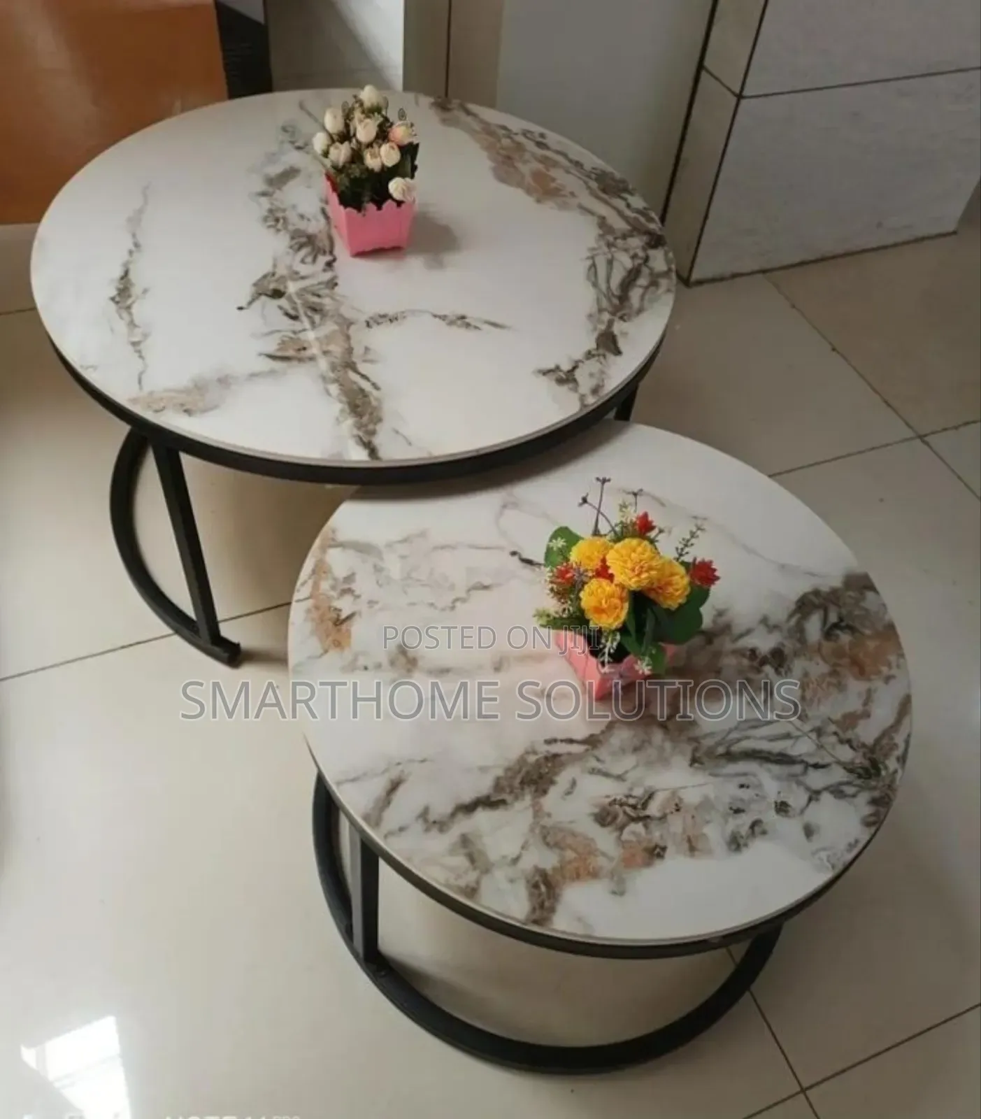 Modern Luxury Pure Marble Top Nesting Coffee Tables