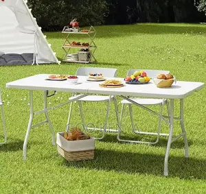 Home Table; High-Quality 6-8 Person White Plastic Folding Table
