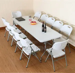 Home Table; High-Quality 6-8 Person White Plastic Folding Table