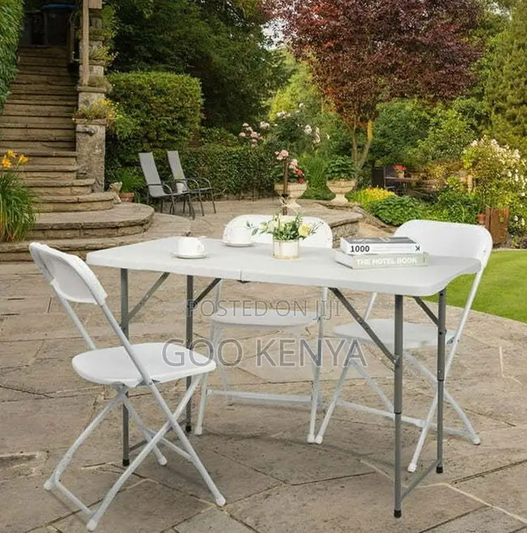 Home Table; High-Quality 6-8 Person White Plastic Folding Table