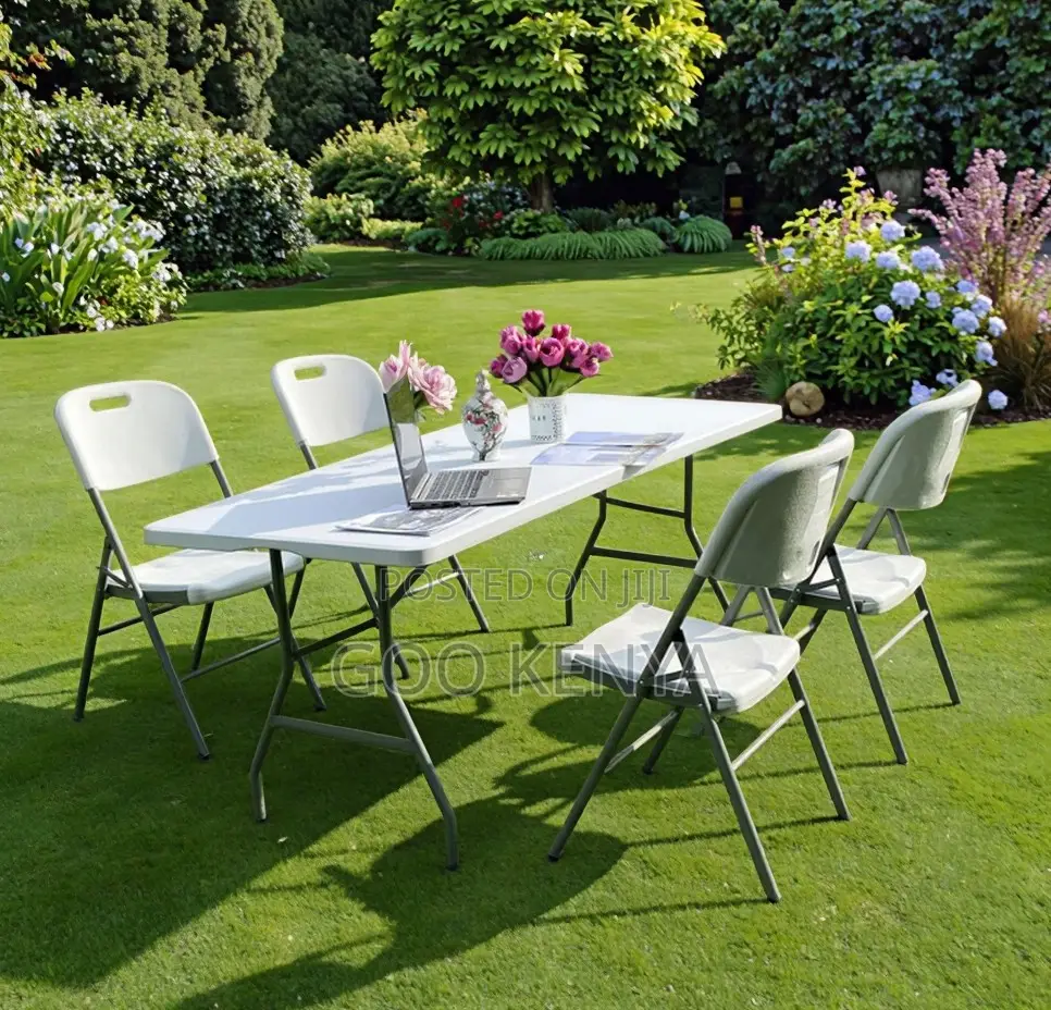Home Table; High-Quality 6-8 Person White Plastic Folding Table