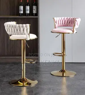 Home Counter Chair; Commercial-Grade Adjustable Swivel Velvet Bar Seat