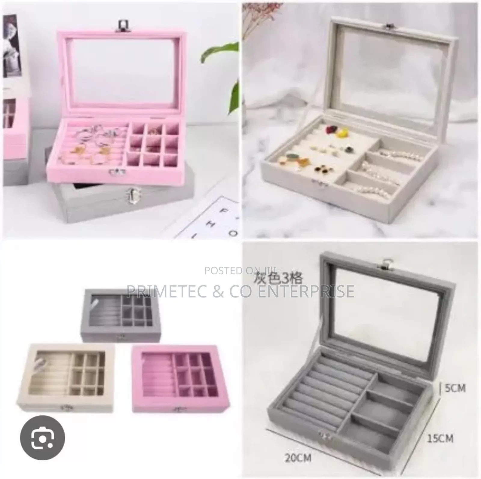 Jewelry Organizer Box Now Available in Cream Grey N Pink