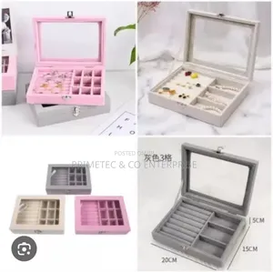 Jewelry Organizer Box Now Available in Cream Grey N Pink