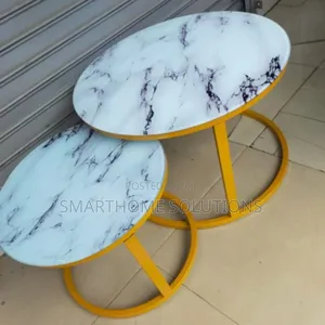 2 In 1marble Nesting Coffee Table (Glass Effect)