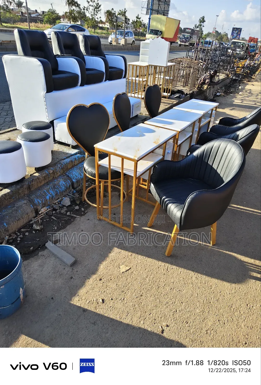 Set of Mable Nail Tables With Love Seats and Styling Seats