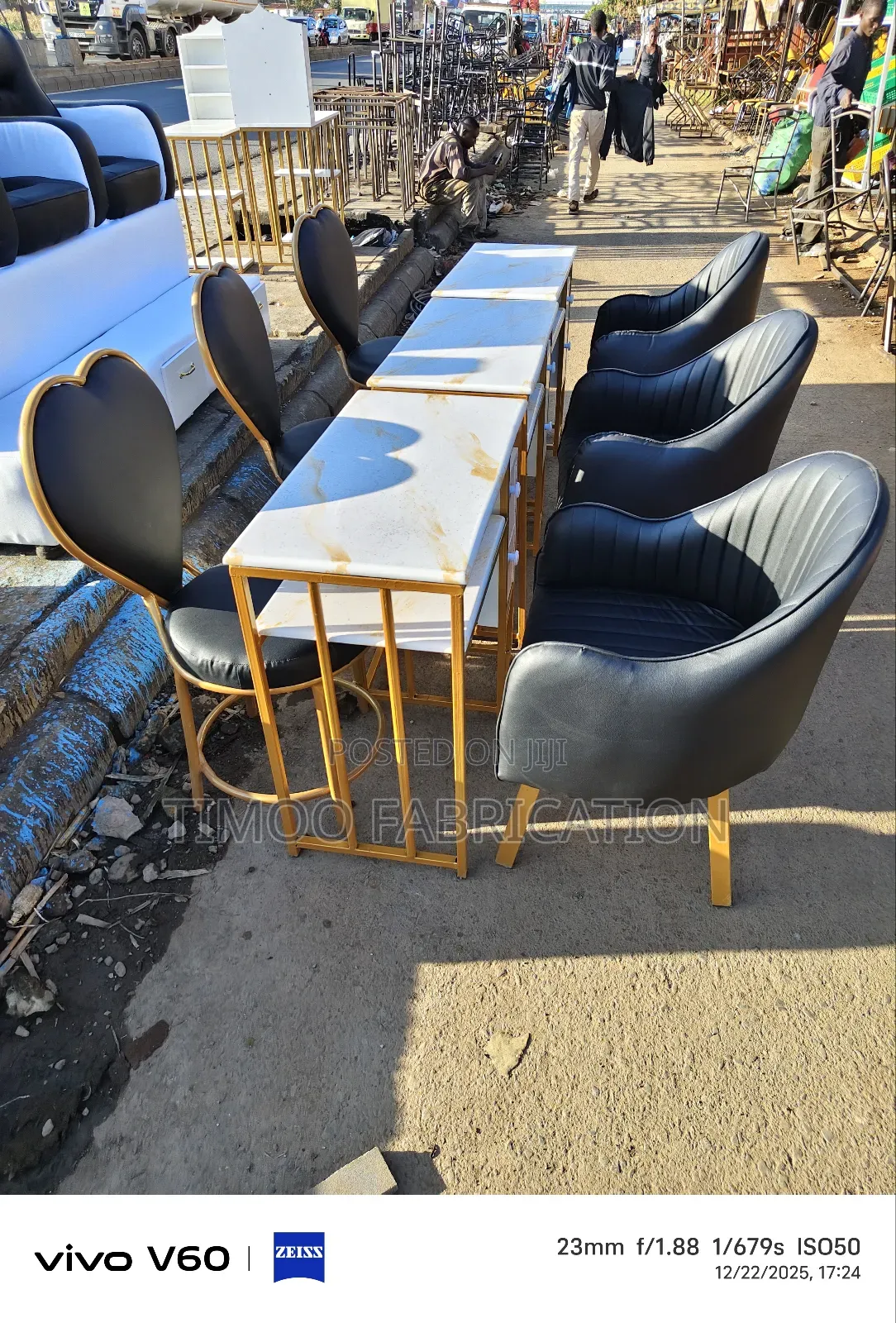 Set of Mable Nail Tables With Love Seats and Styling Seats