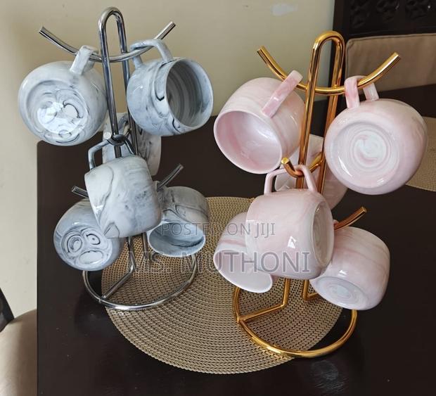 6 PCS Marble Pattern Pot Mugs - main view