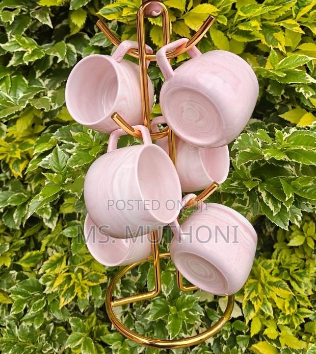 6 PCS Marble Pattern Pot Mugs - thumbnail 2