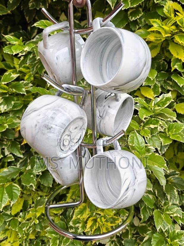 6 PCS Marble Pattern Pot Mugs - thumbnail 3