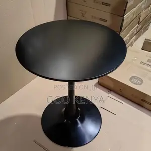 Home Table; Heavy-Duty Round Marble Carbon Steel Frame Garden Table
