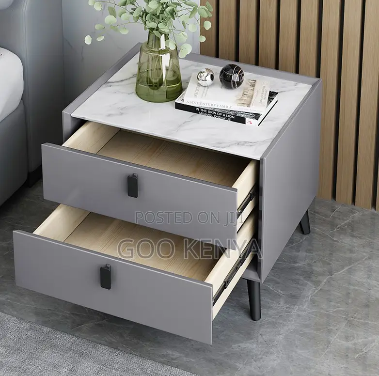 Home Cabinet;Modern Rock Slab Solid Wood Table With Soft-Close Drawers