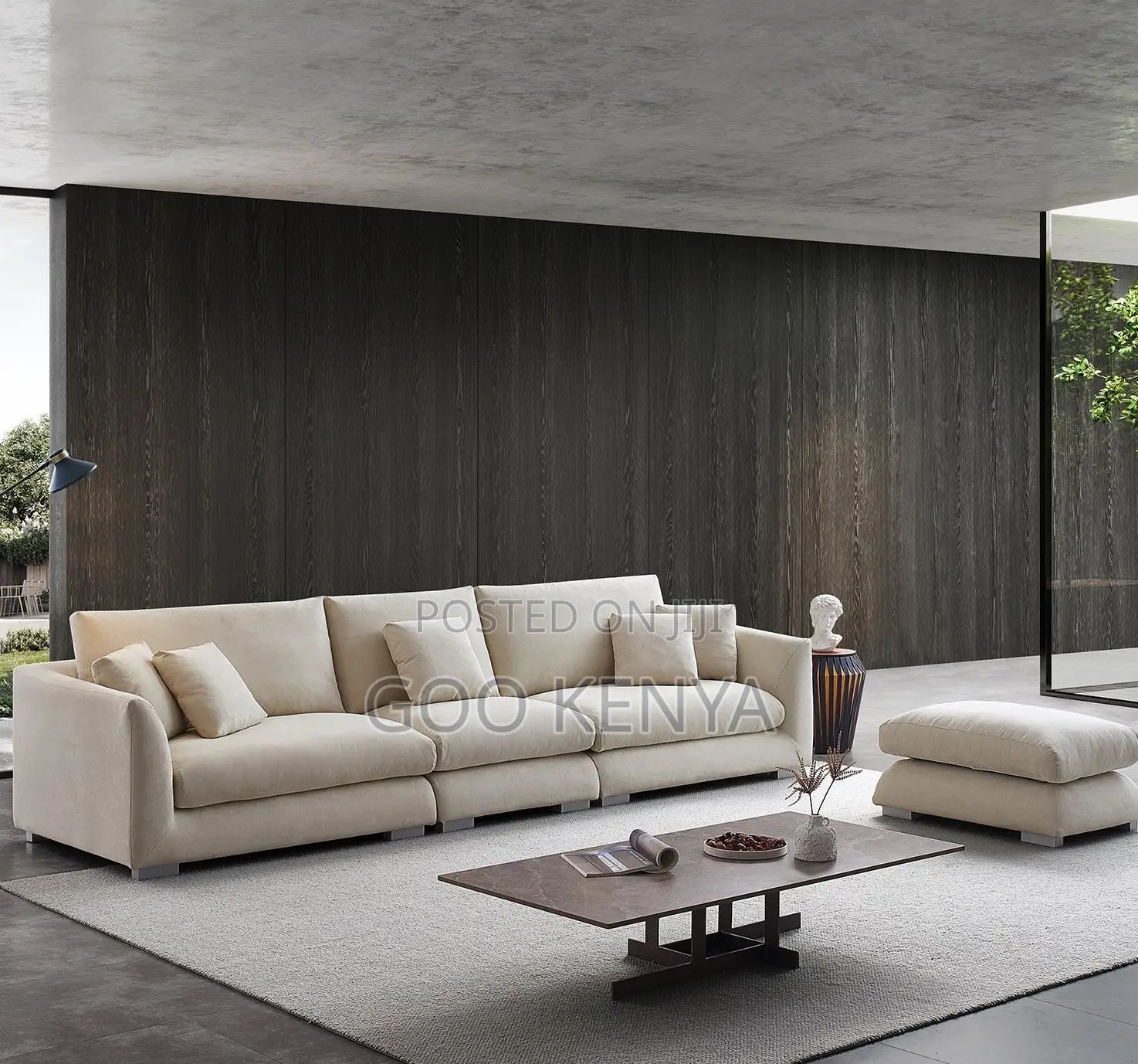 Home Sofa; Modern Modular Linen Sectional Couch for Three Persons