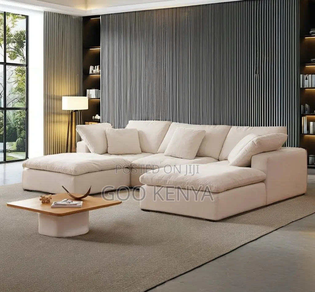 Home Sofa; Modern Modular Linen Sectional Couch for Three Persons