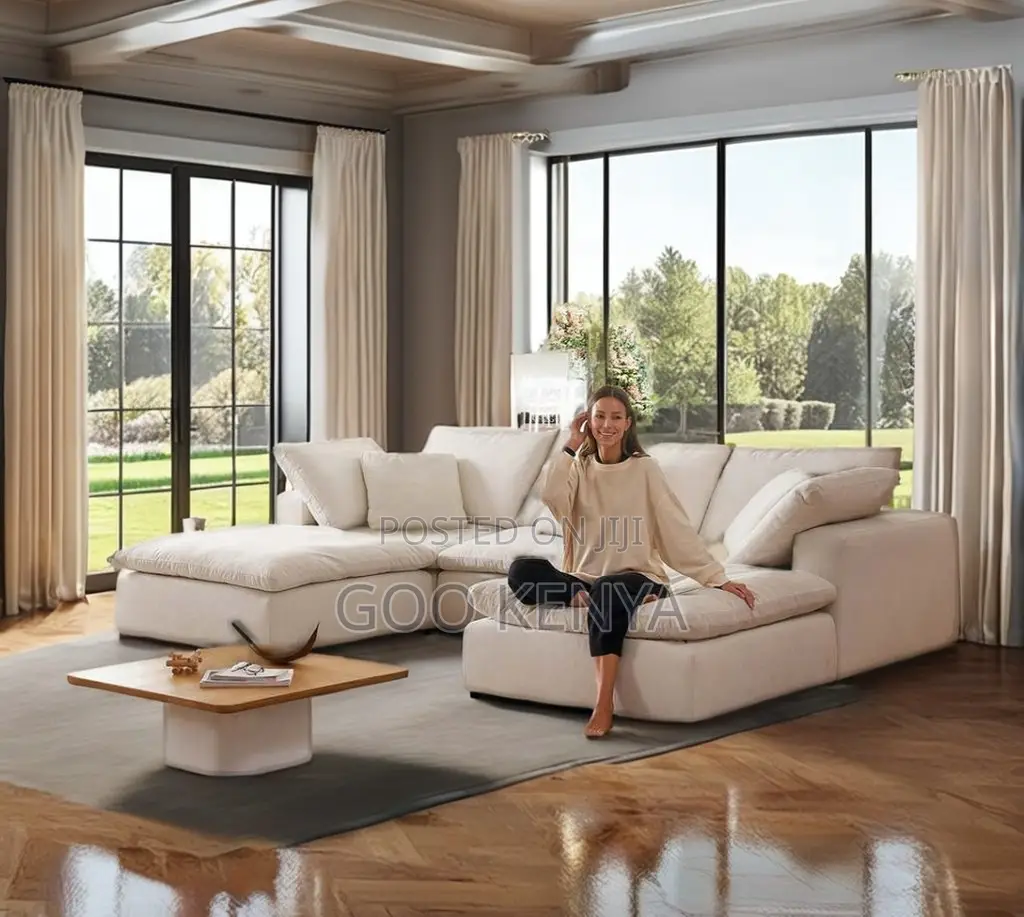 Home Sofa; Modern Modular Linen Sectional Couch for Three Persons