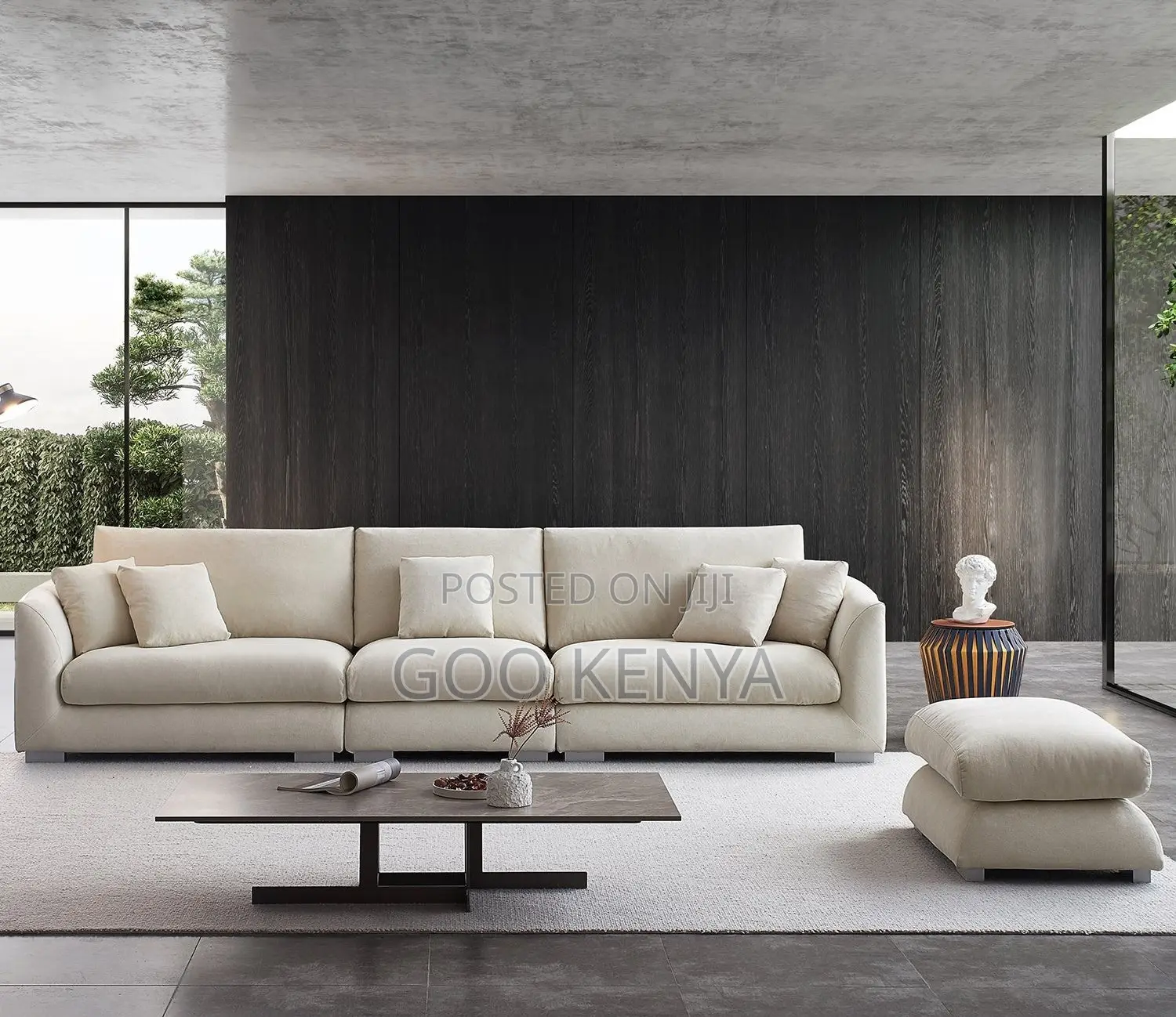 Home Sofa; Modern Modular Linen Sectional Couch for Three Persons
