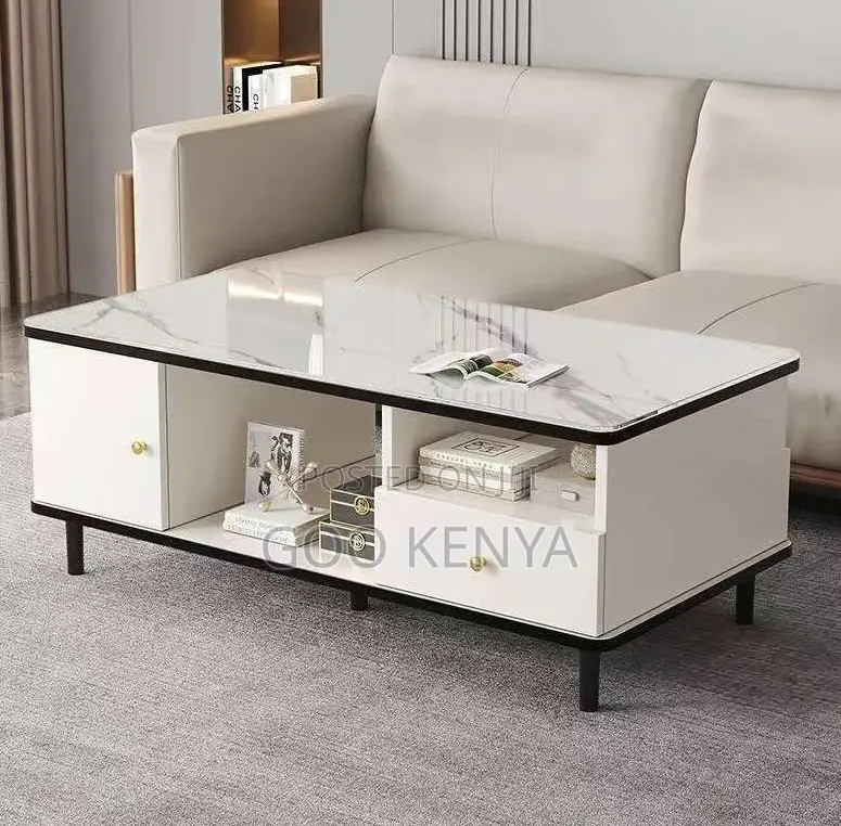 Home Table; White Rectangular Designer Centre Table for Living Room