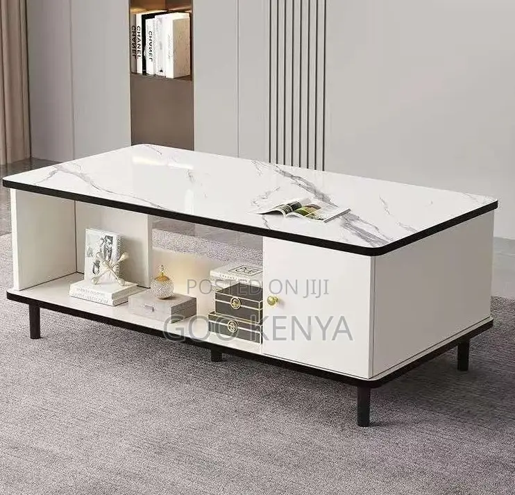 Home Table; White Rectangular Designer Centre Table for Living Room