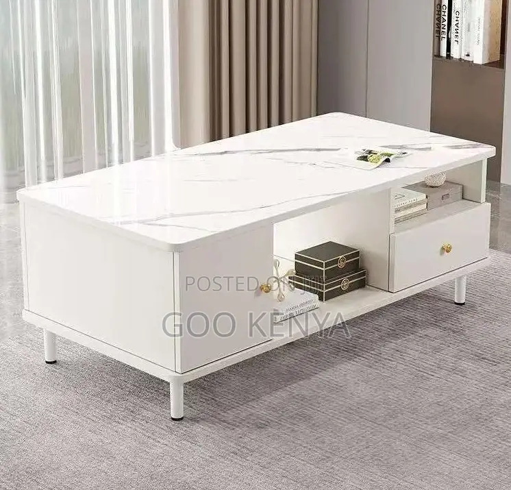 Home Table; White Rectangular Designer Centre Table for Living Room