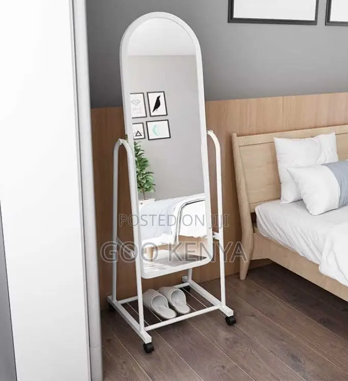 Home Mirror; Movable Home And Commercial Full-body Mirror With Storage