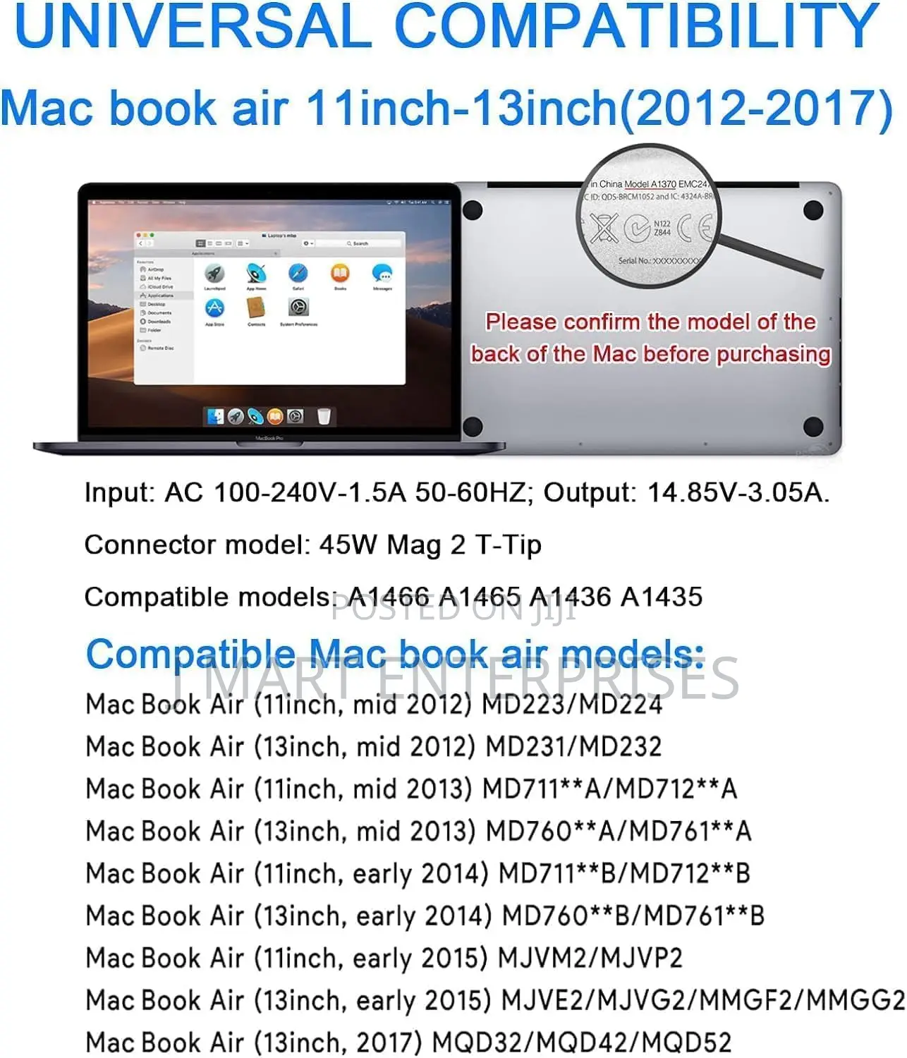 Mac Book Air Charger,Replacement for 45w T-Tip Power Adapter