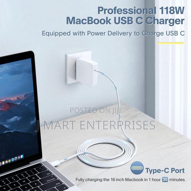 Mac Book Pro Charger - 118w Usb C Fast Charger Power Adapter - thumbnail 2