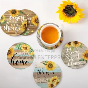 Sunflower-themed Drink Coasters