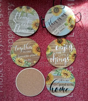 Sunflower-themed Drink Coasters