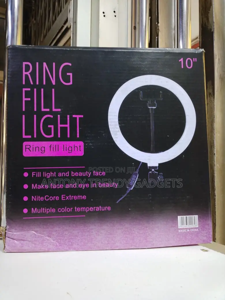 Dimmable 10” Led Ring Fill Light With Stand