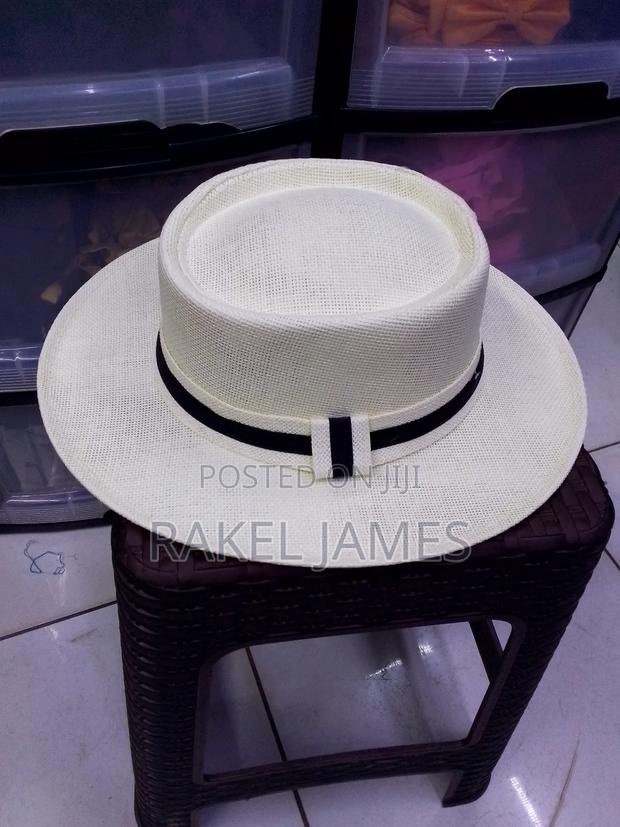 Cream Boater Hat. - main view