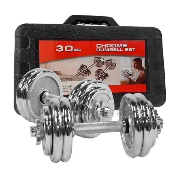 Chrome Dumbell Set 30kg - main view