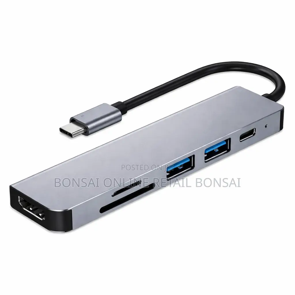 Type-C 6-in-1 Expansion Dock With Hdmi, Usb Hub for Mobile Phone