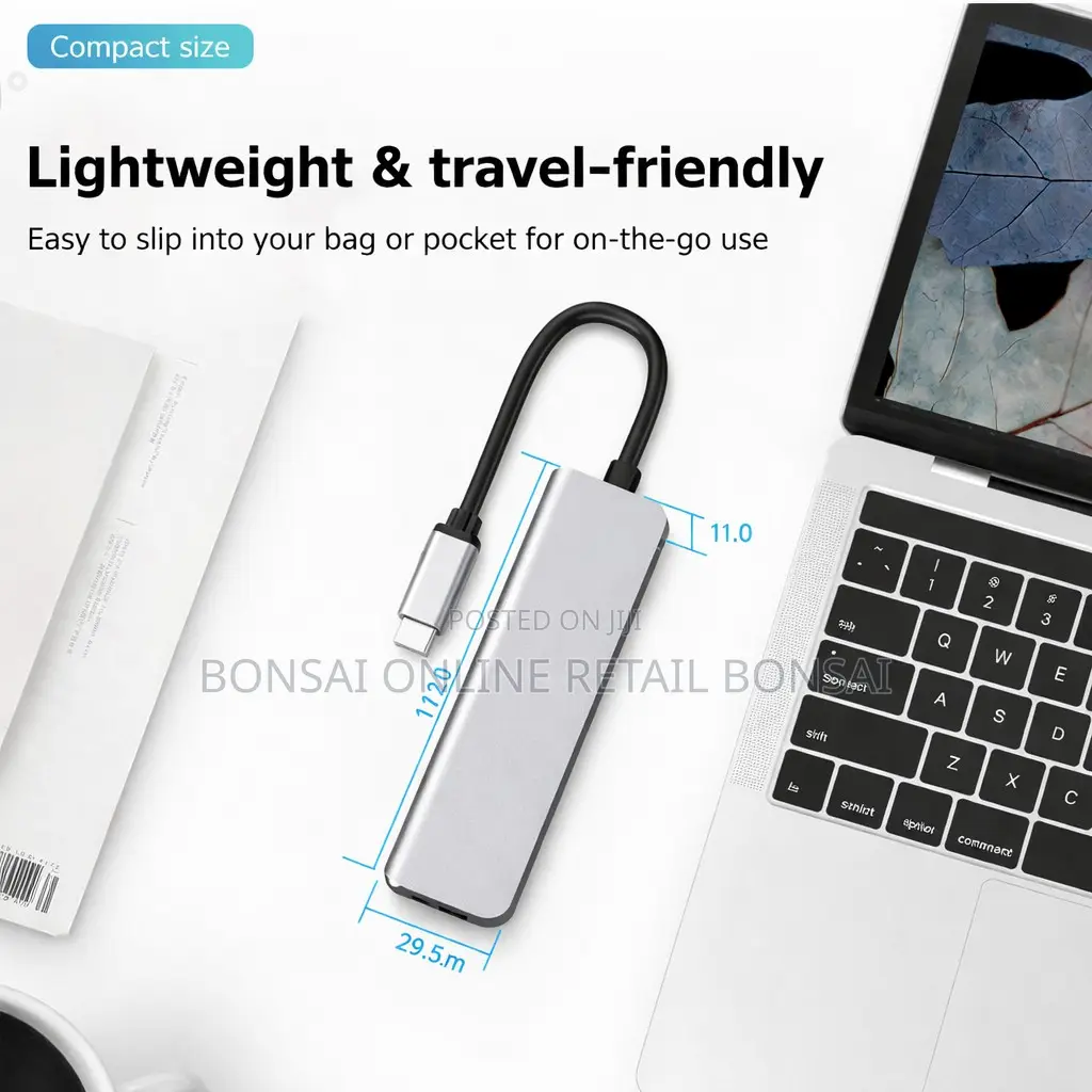 Type-C 6-in-1 Expansion Dock With Hdmi, Usb Hub for Mobile Phone