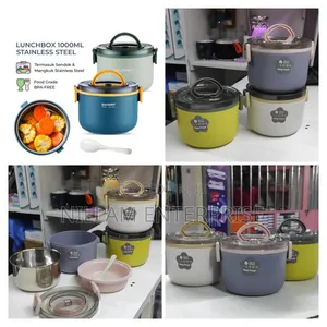 *Heated Lunch Box Stainless Steel Round Lunch Box