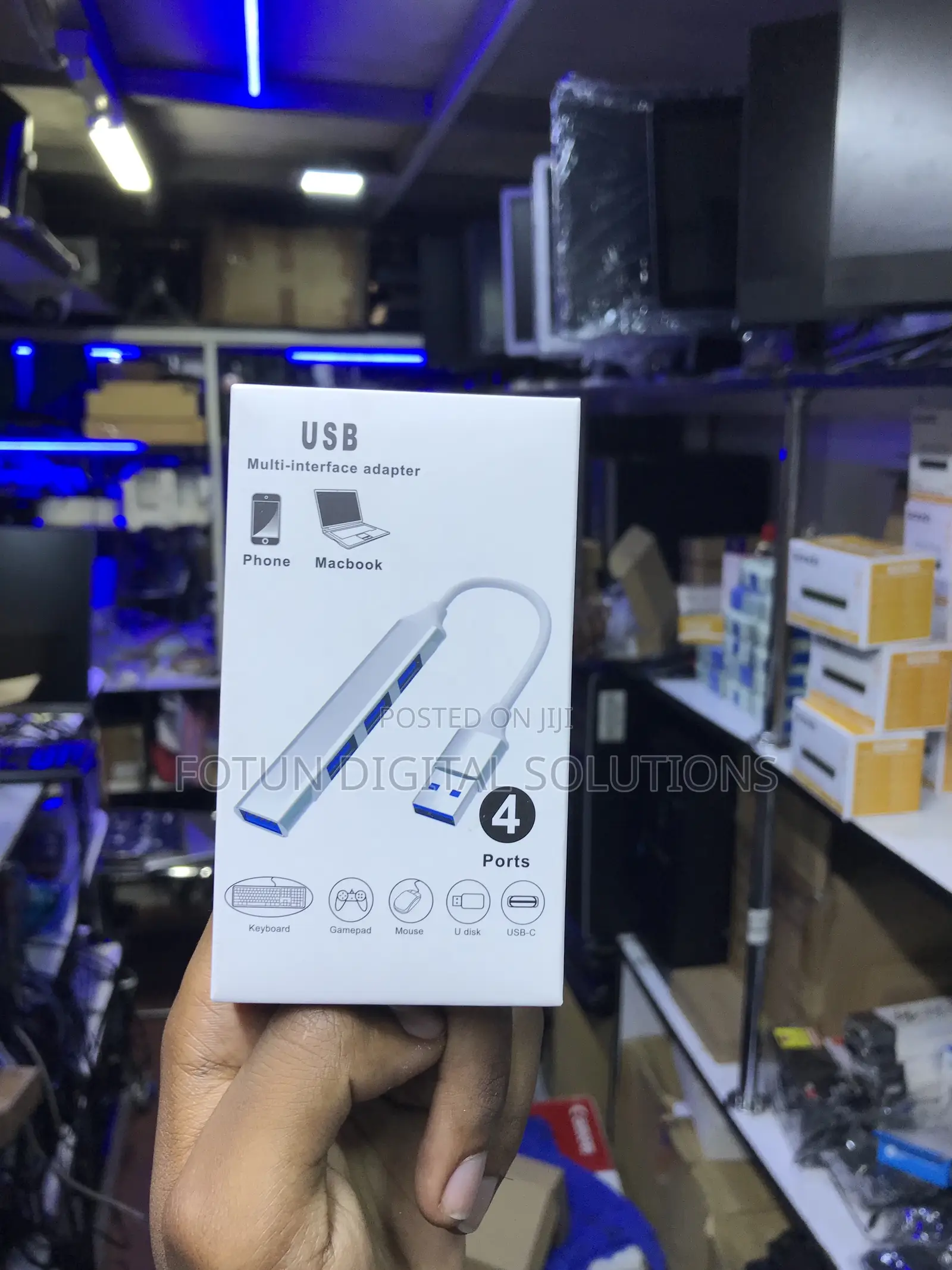 4-Port Usb 2.0 Hub - Expand Laptop Ports for Mouse, Keyboard, Drives