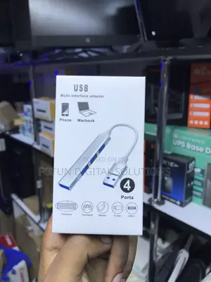 4-Port Usb 3.0 Hub - High-Speed Data Hub for Transfers Charging